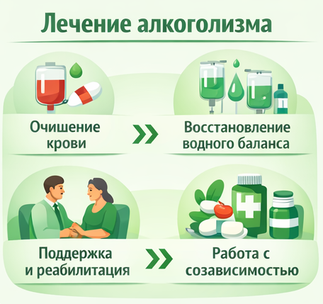 лечение алкоголизма в Щёкино этапы